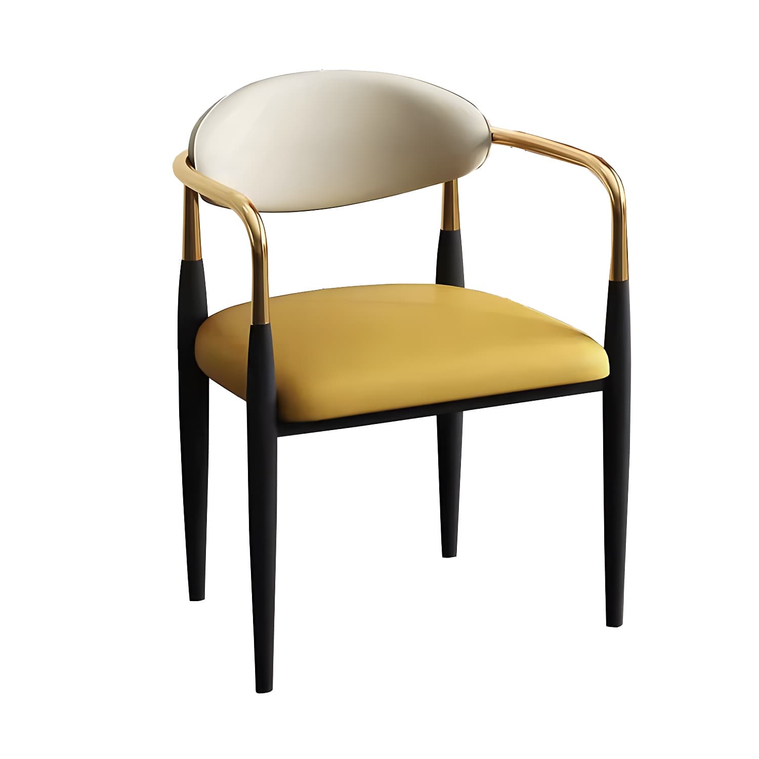 Modern Style Arm Chair Open Back Dining Chair with Metal Legs - image 12