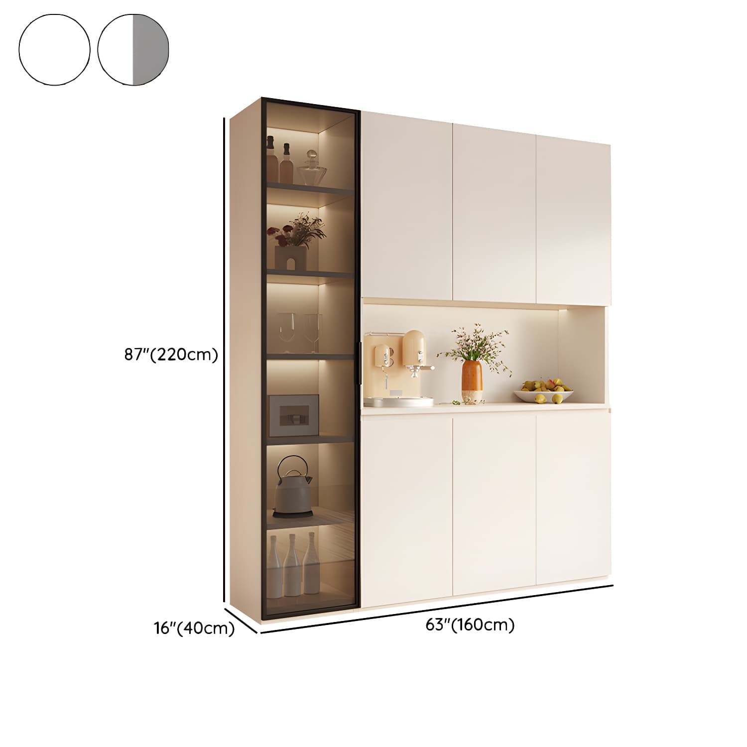 Modern Wood Buffet Cabinet with Open Storage and Cabinets Included - image 12