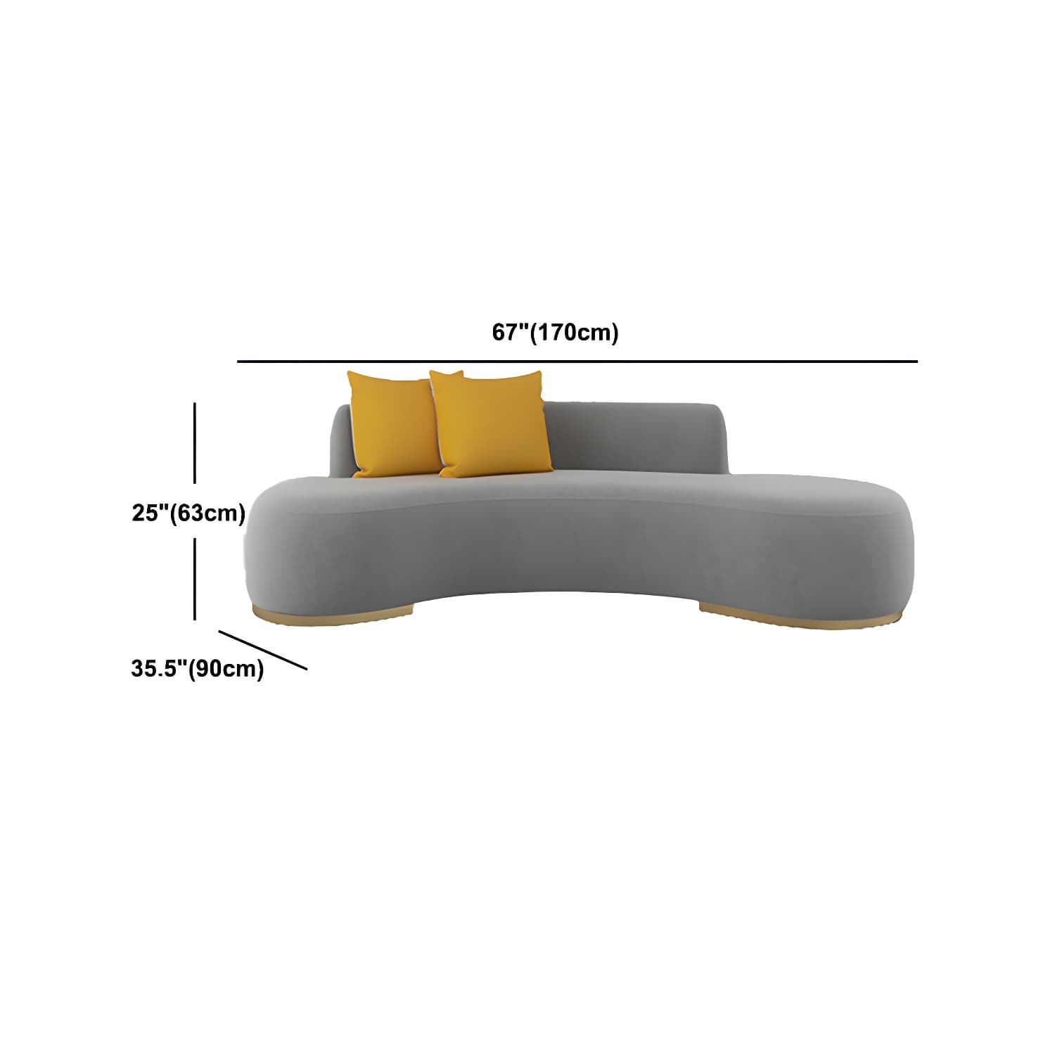 Contemporary Curved Sofa with Tight Back Standard Armless Sofa for Living Room - image 18
