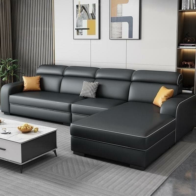 Contemporary Sectional Sofa with Adjustable Pillow and Scratch Resistant Upholstery
