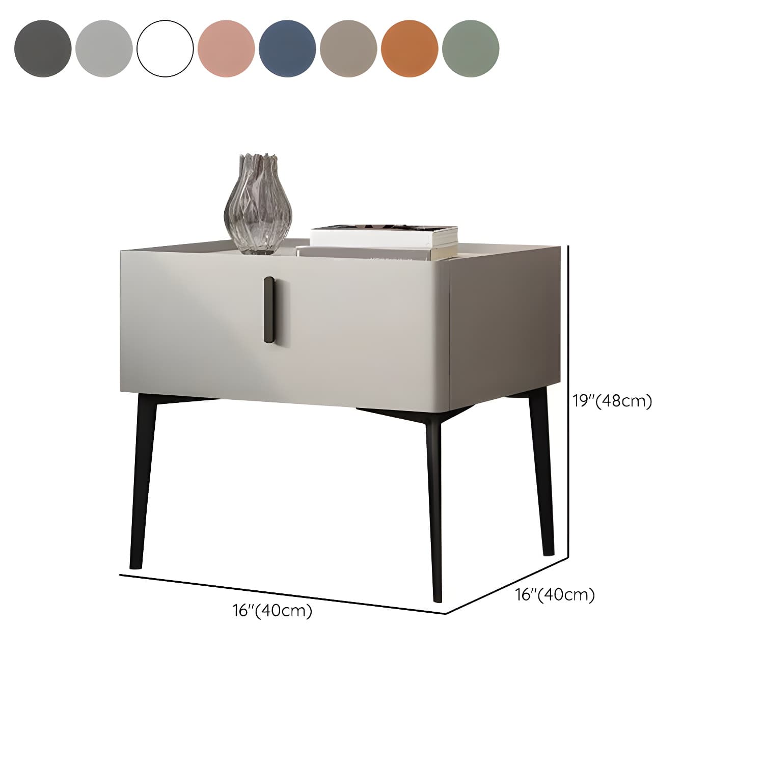 Contemporary 1 Drawer Accent Table Nightstand Antique Finish Bed Nightstand - image 18