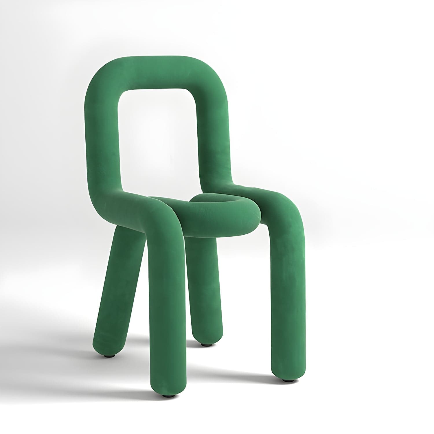 Scandinavian Style Velour Side Chair with Open Back and Metal Legs for Kitchen & Dining - image 5