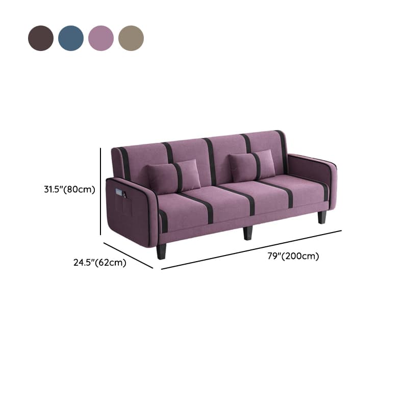 Trendy Solid Color Stain Resistant Standard Sofa/Loveseat in Dark Gray/Cerulean/Light Brown with Arm, Seats 3/2 People, and 2 Pillows - image 27