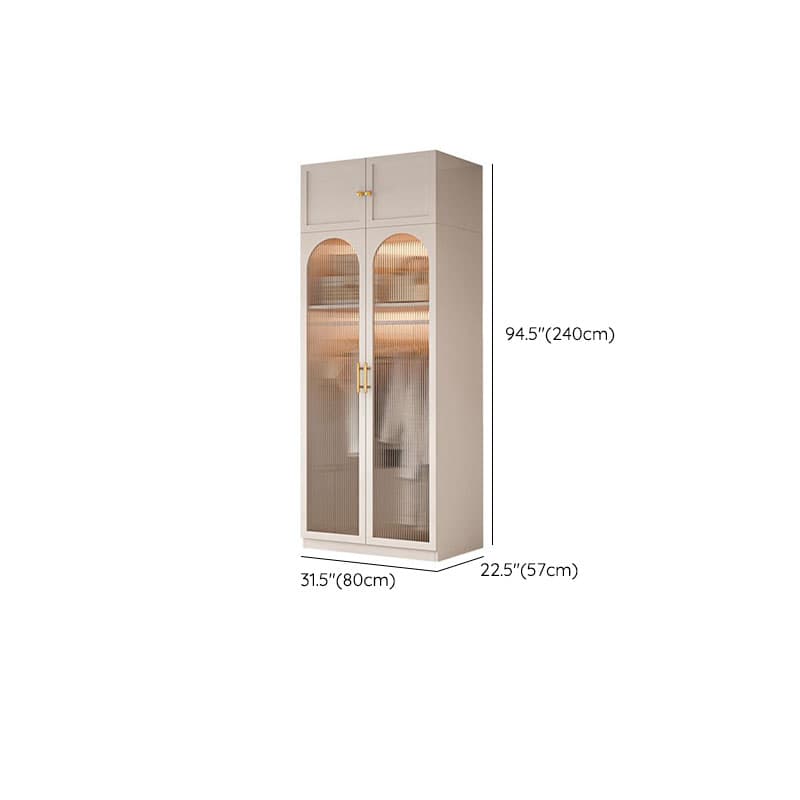 Simple Beige Engineered Wood Freestanding Armoire Cabinet with Soft Close Door, Clothing Rod & Interior Shelves - image 22
