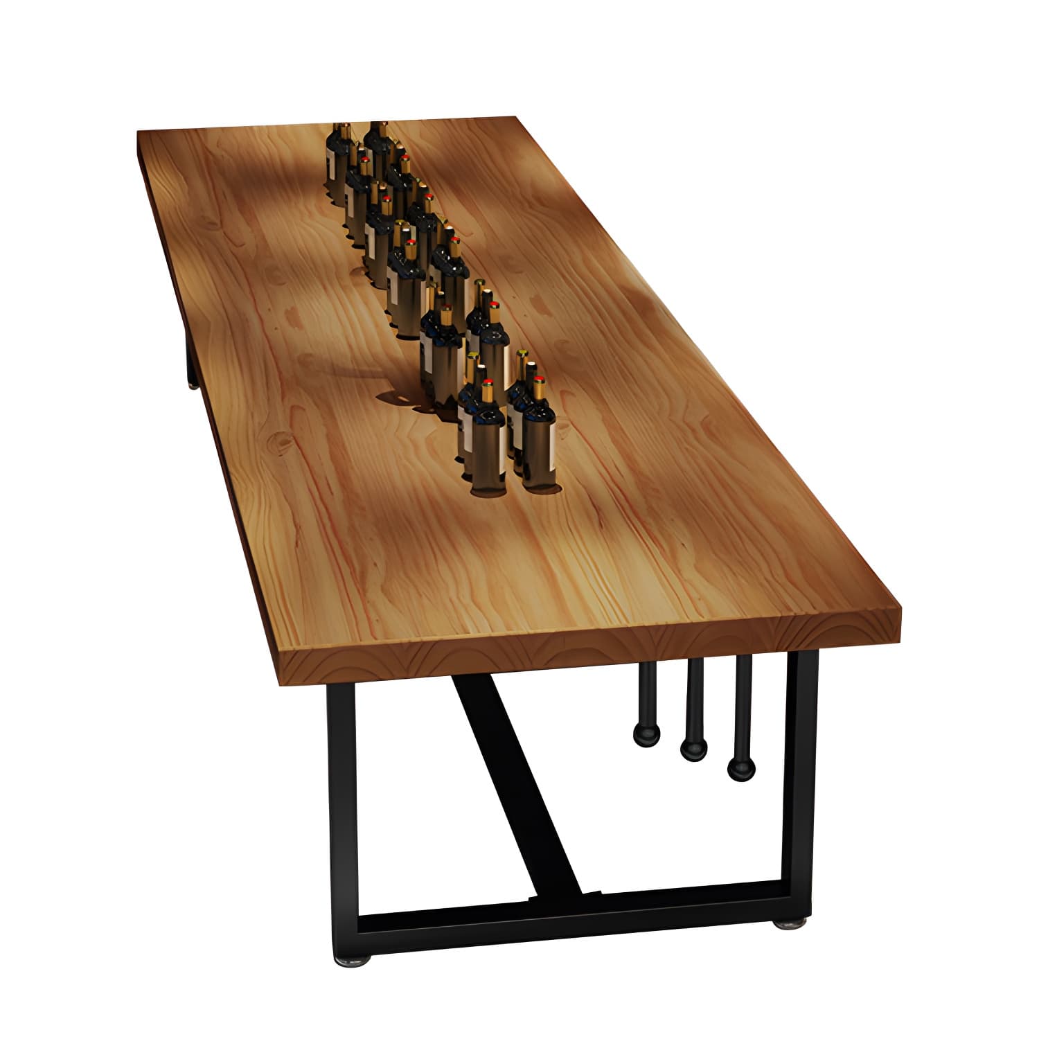 Pine Solid Wood Dining Table Rectangle Dining Table with Trestle Base - image 10