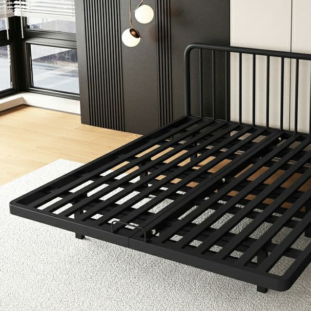 Modern Iron Open-Frame Bed with Solid Color, Metal Slats, and Legs Included - image 9
