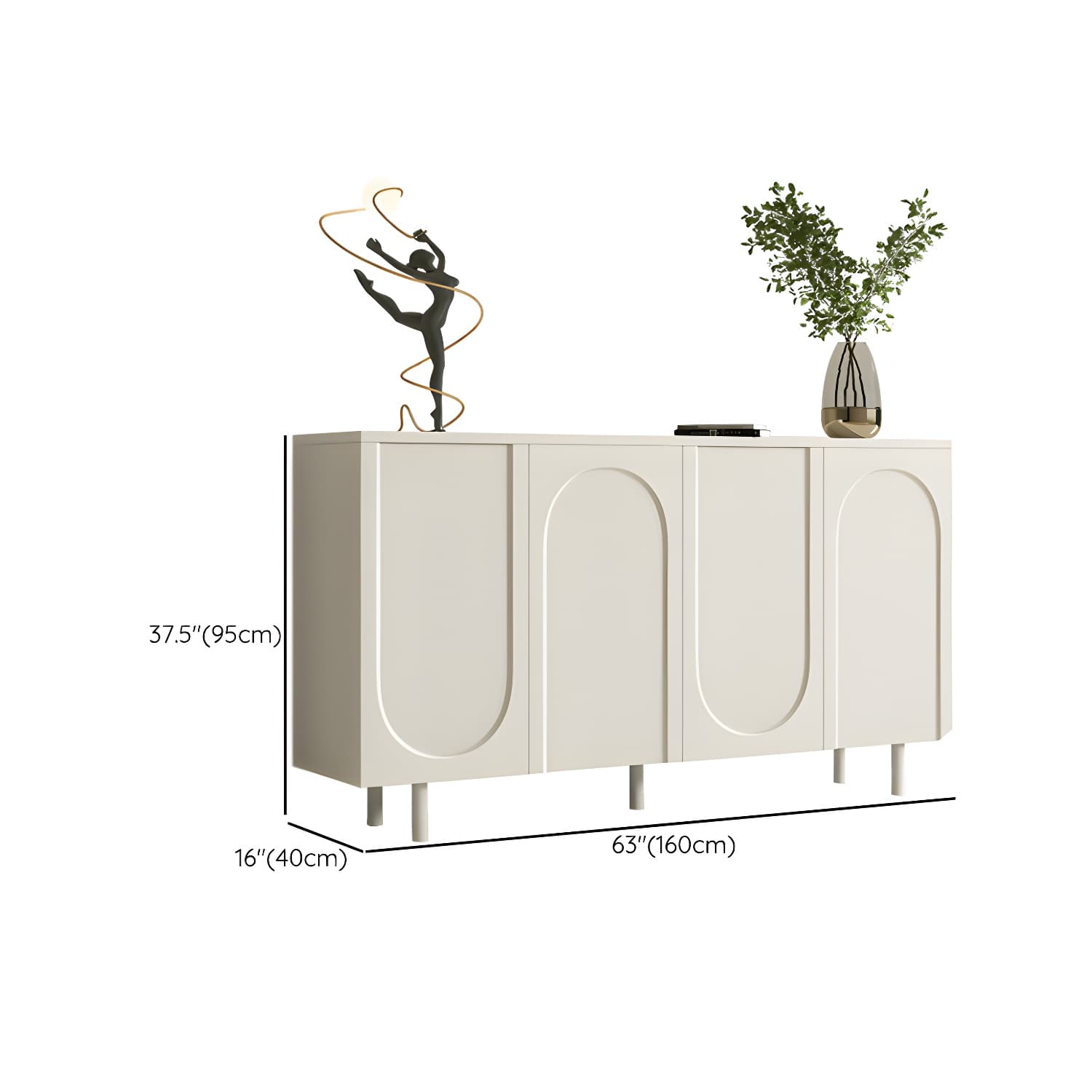 Modern Living Room Manufactured Wood Buffet Sideboard in White - image 19