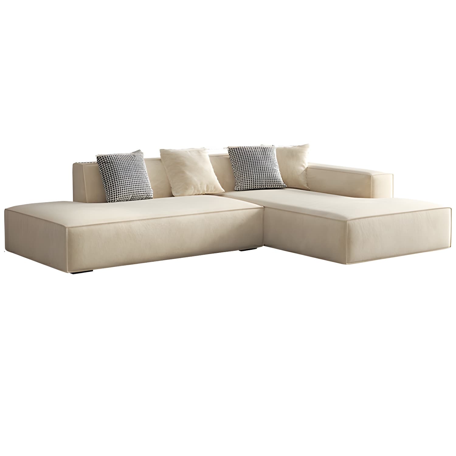 Elegant Sectional with Synthetic Upholstery in Moderate-Gray Tone and Built-in Charging Ports - image 5