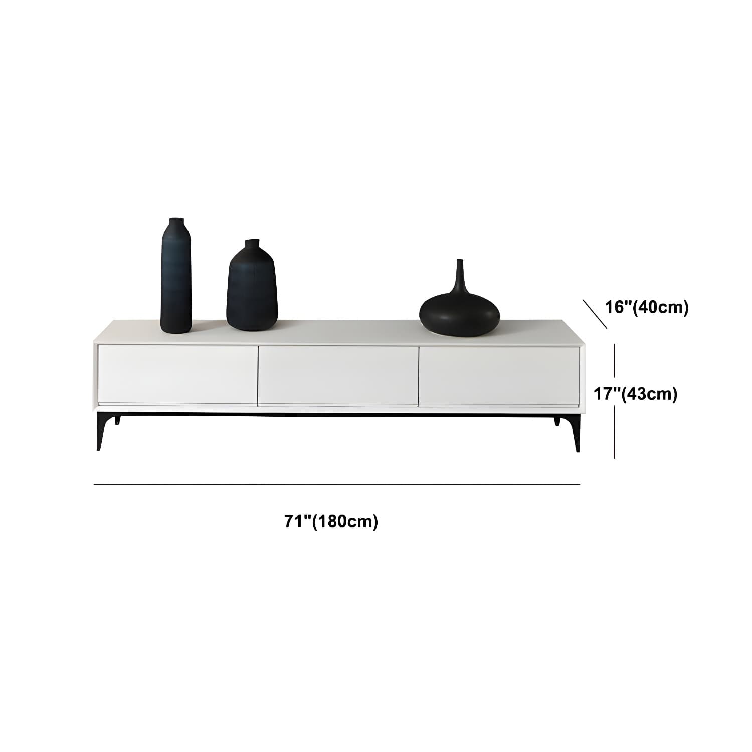 Contemporary Media Console 3/4 Drawers Media Console TV Stand - image 12