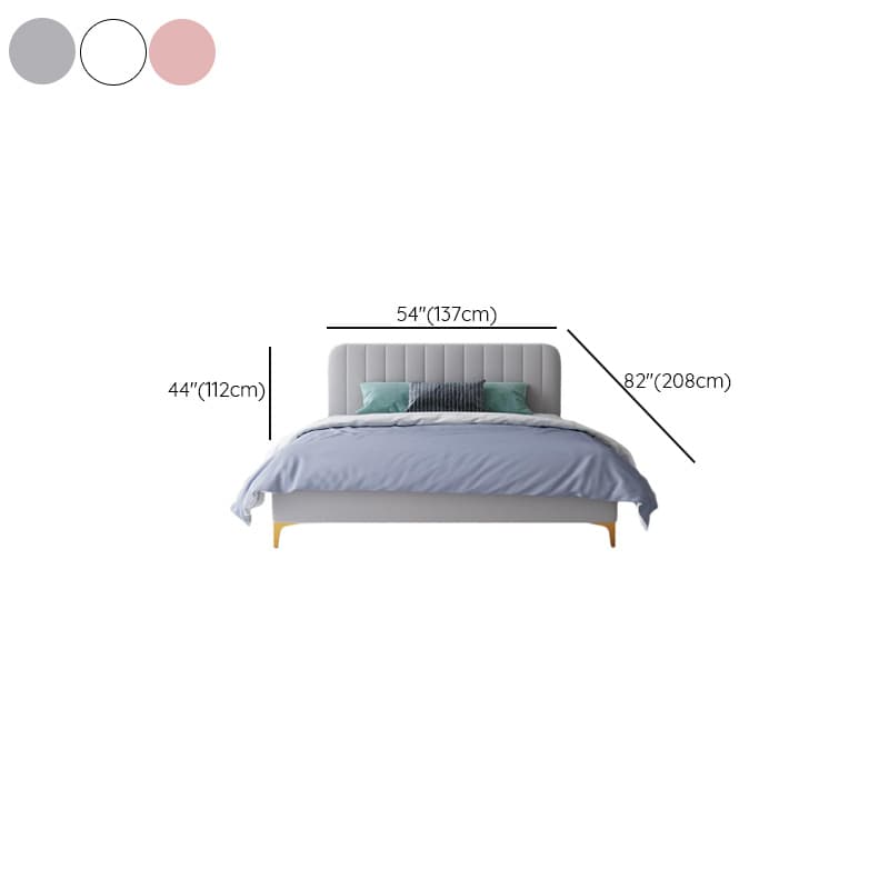 Modern Simple Style Solid Color Platform Bed with Padded Frame and Sponge Upholstery for Bedroom - image 15