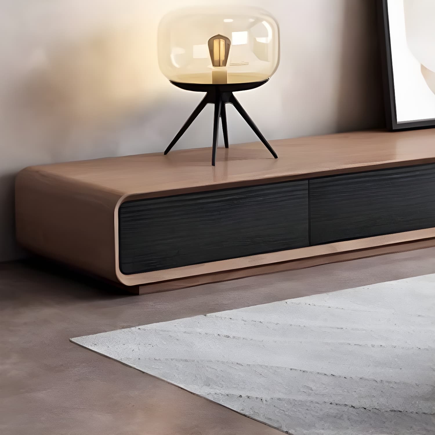 Brown Wooden TV Stand with Drawers and Soft Close Drawer Glides - image 6