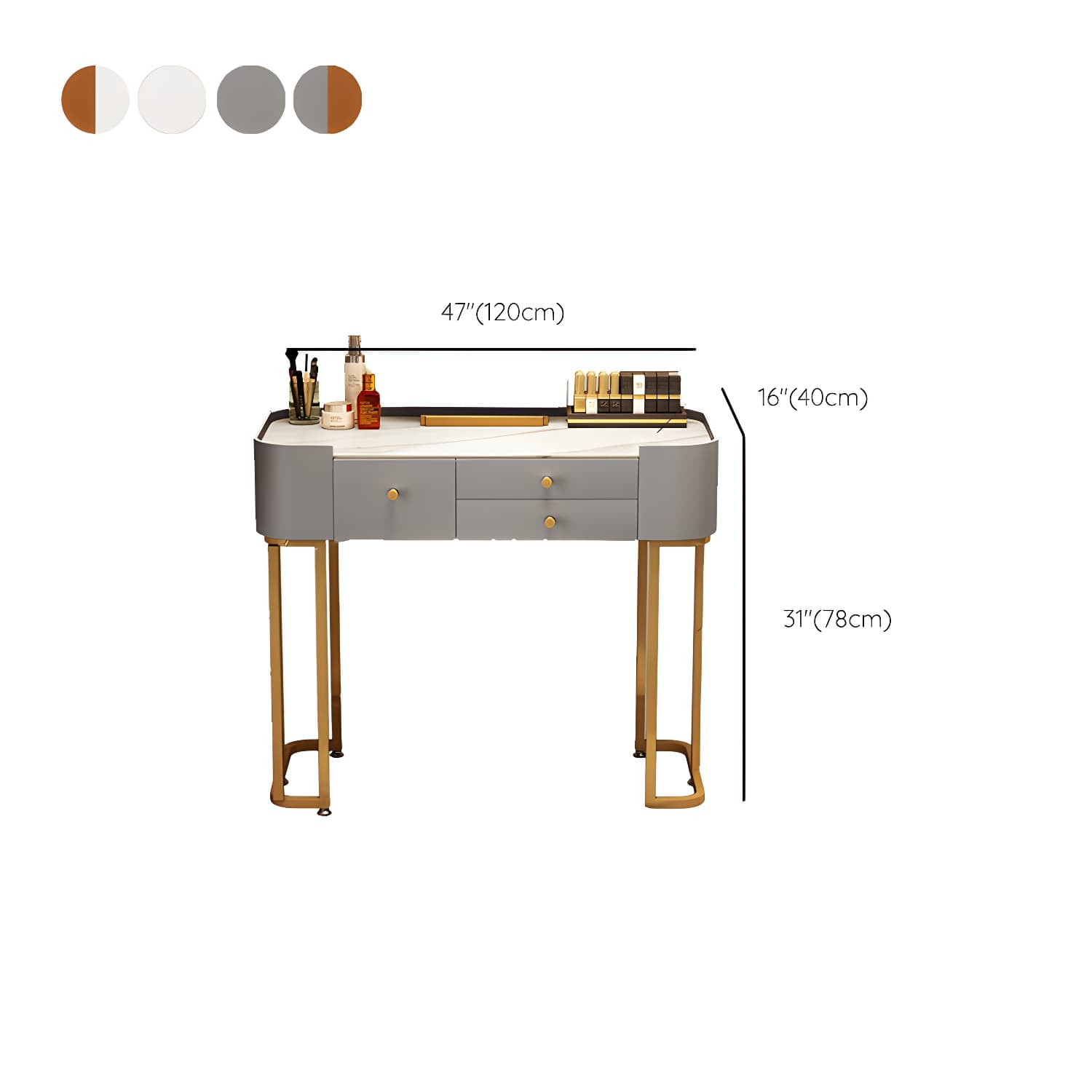 Glam Vanity Dressing Table Bedroom Makeup Vanity Desk with Drawer - image 21