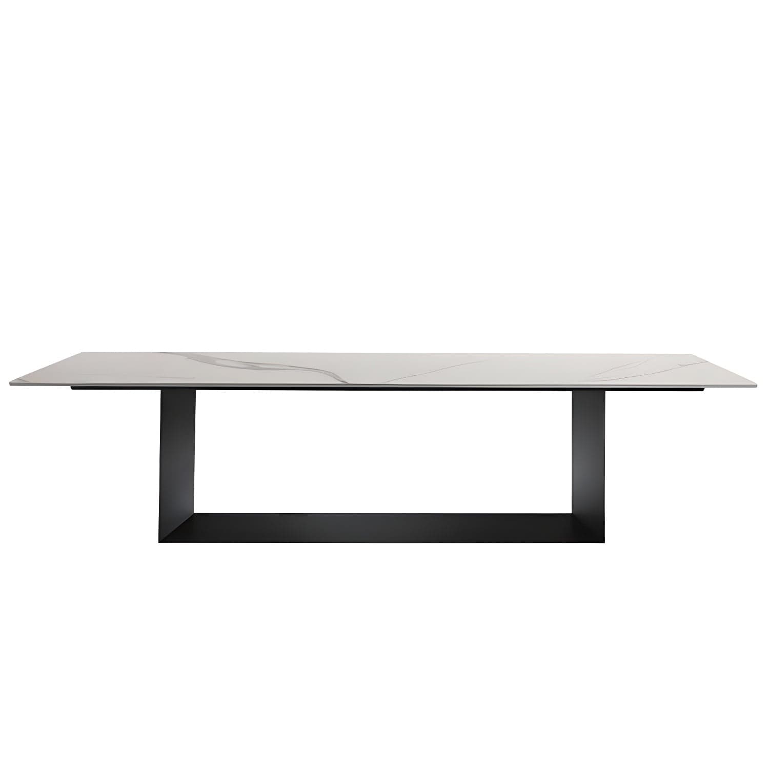 Rectangular Sintered Stone Dining Table Modern Furniture with Steel Base for Home - image 3