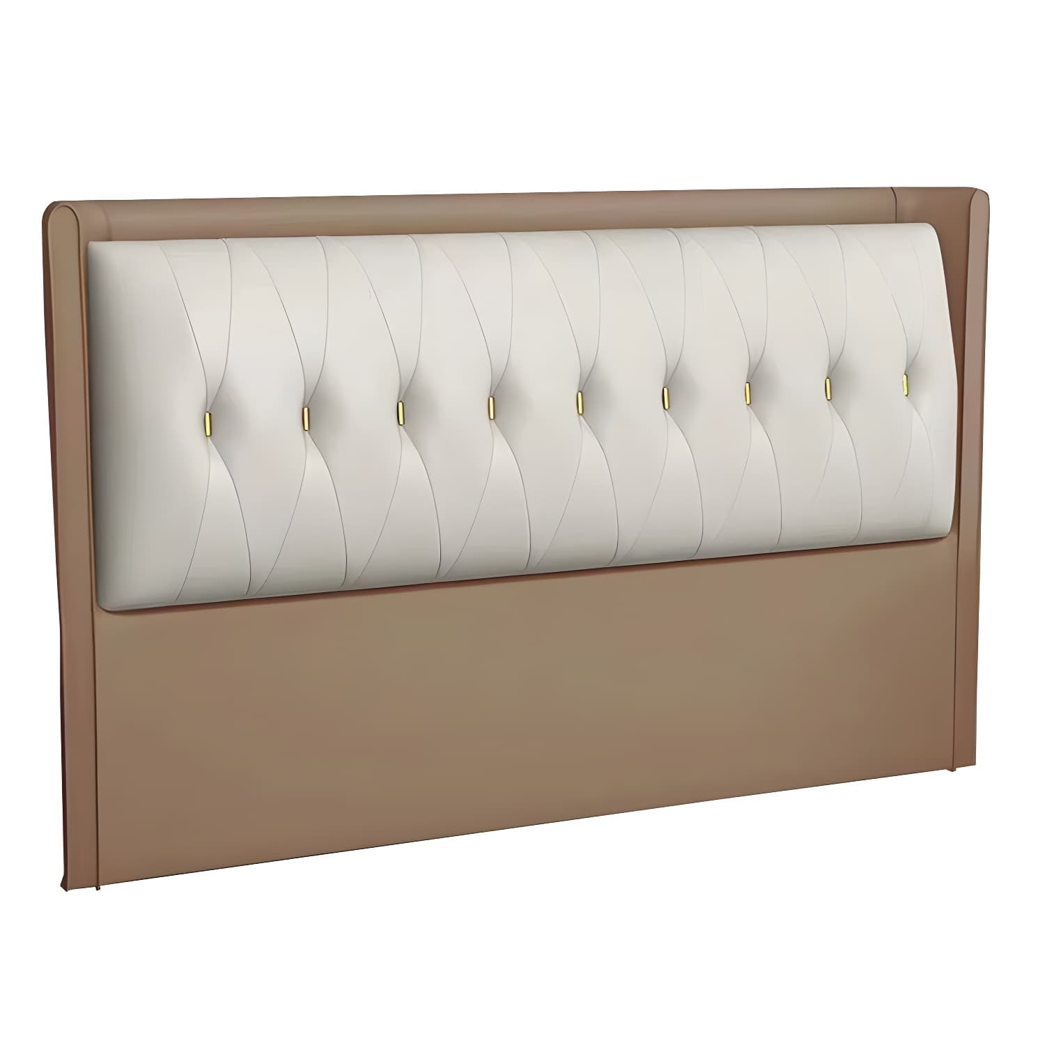 Contemporary Headboard Bed with Tufted Leather Upholstery in Rectangular - image 24