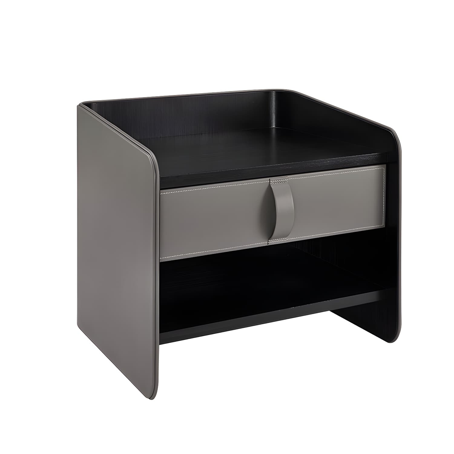Faux Leather Nightstand Modern 1 - Drawer Accent Table Nightstand - image 3