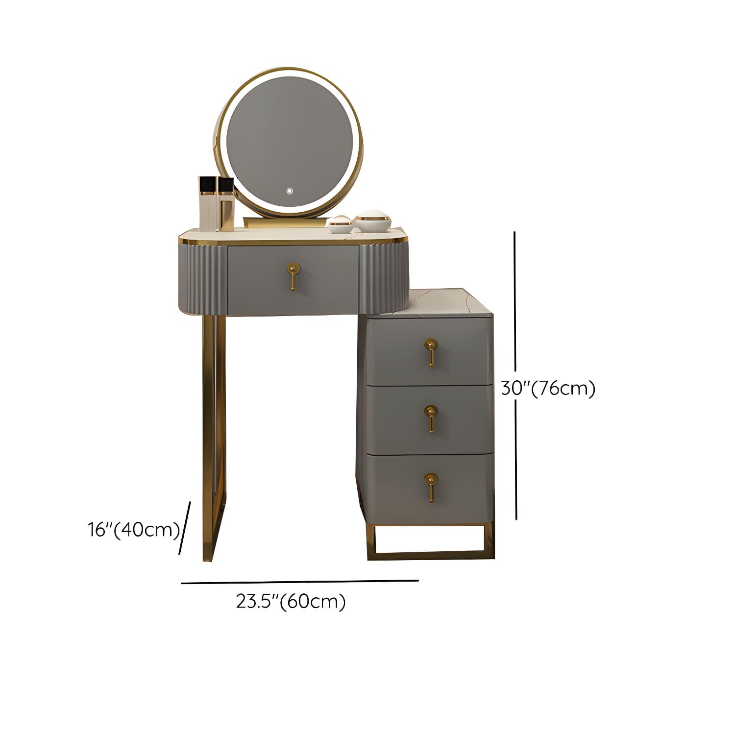 Contemporary Makeup Vanity Desk Table 29.9" H Bedroom Makeup Counter - image 23