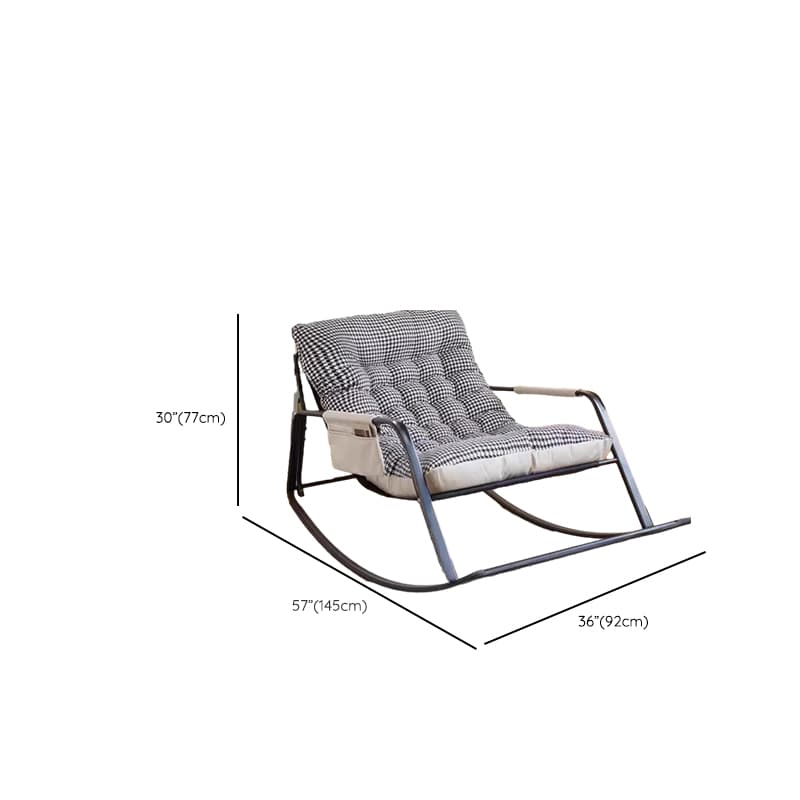 Art Deco Upholstered Rocking Armchair for 2 with Track Arm and Dirt Resistant Features - image 23