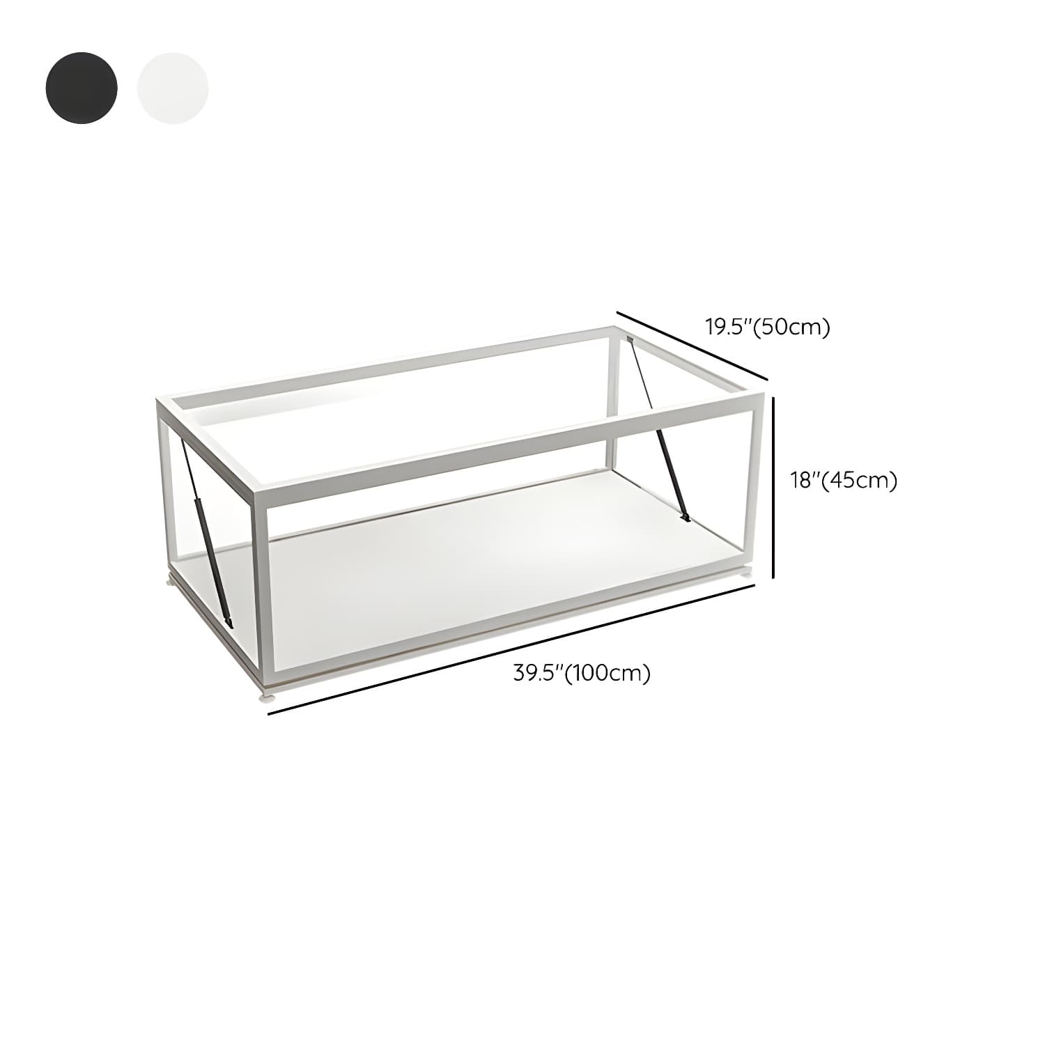 Rectangle Glass Top Coffee Cocktail Table Tranparent Contemporary with Metal Base - image 17