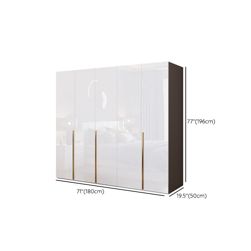 Simple Freestanding Cream Manufactured Wood Cabinet Armoire with Interior Shelves, Clothing Rod & Soft Close Drawer - image 15