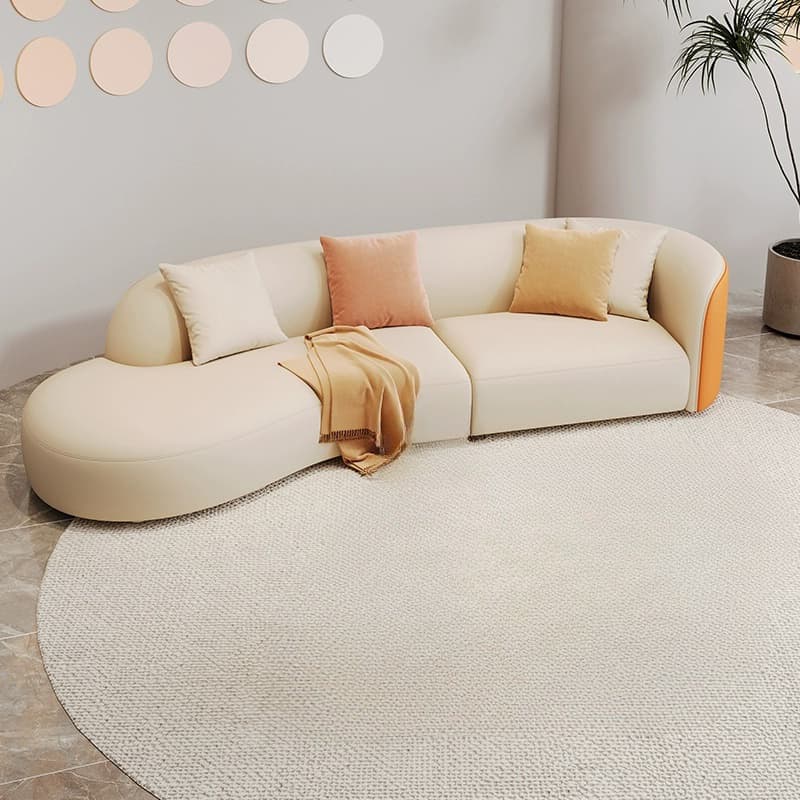 Modern Beige Standard Size Tech Cloth Wood Sectionals Sofa Without Storage or USB Port - image 11