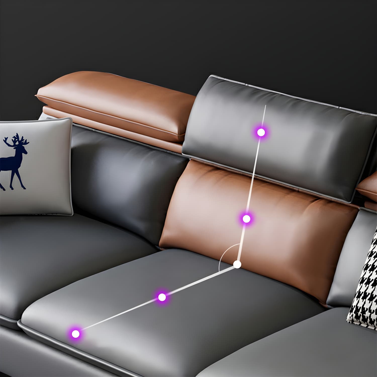 Modern Wood Frame L-Shape Sectional Sofa Chaise with Tech Cloth Upholstery - image 21
