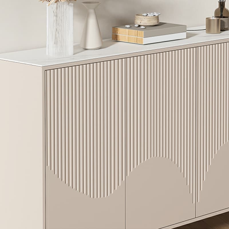 Modern Rectangular Manufactured Wood Accent Cabinet in Beige with Interior Partitions and Metal Legs - image 12