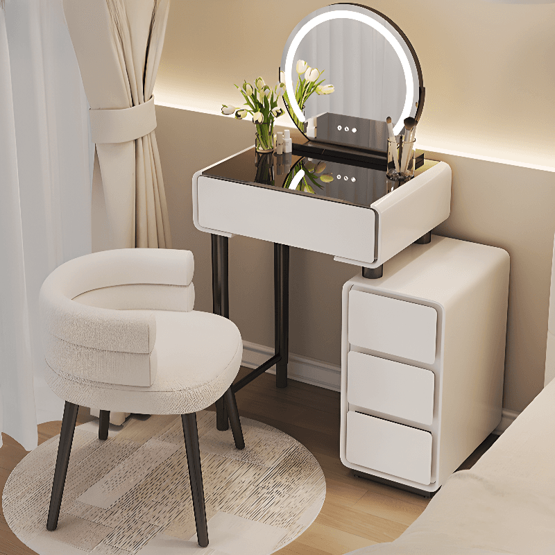 Standard/Small Lumber Vanity Set with 4/5 Drawers, White Seating, Mirror Lights, and Lighting System - image 8