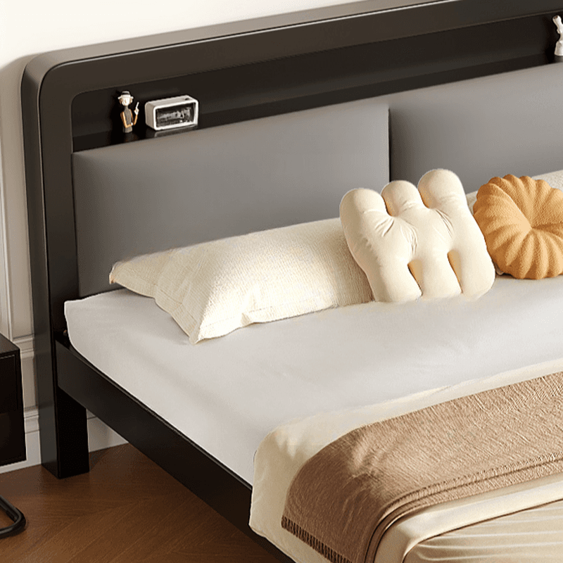 Minimalist Solid Color Storage Bed with Iron Frame and Leg for Living Room - image 12