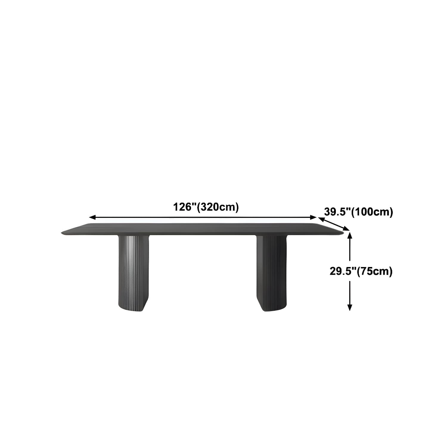 Modern Pine Wood Table for Restaurant Black Dining Table with Double Pedestal - image 27