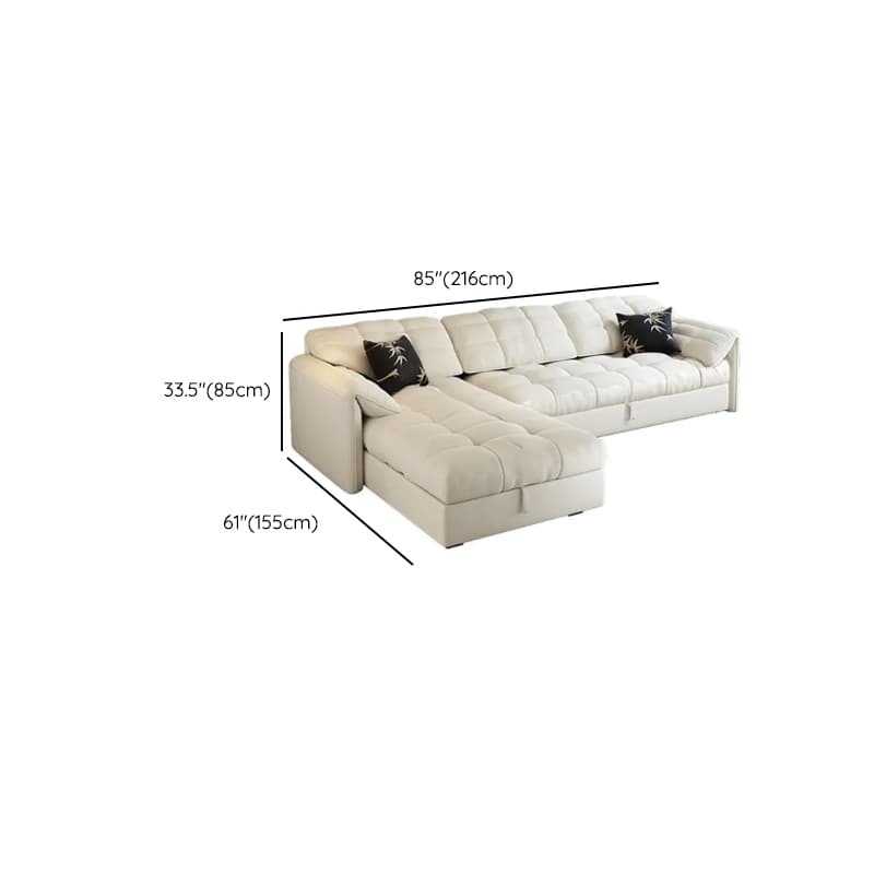 L-Shape/Straight White Sofa/Sofa Recliner with Under-seat Storage and Left/Horizontal Orientation - image 8