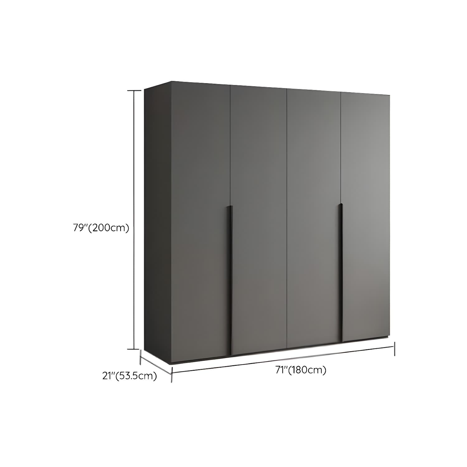Modern Grey Wood Wardrobe Armoire with Drawers & Shelves for Ample Storage - image 27