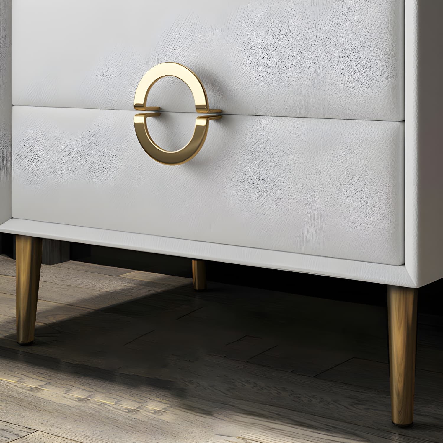Glam Style Solid Wood Two Drawers Nightstand with Legs for Bedroom - image 26