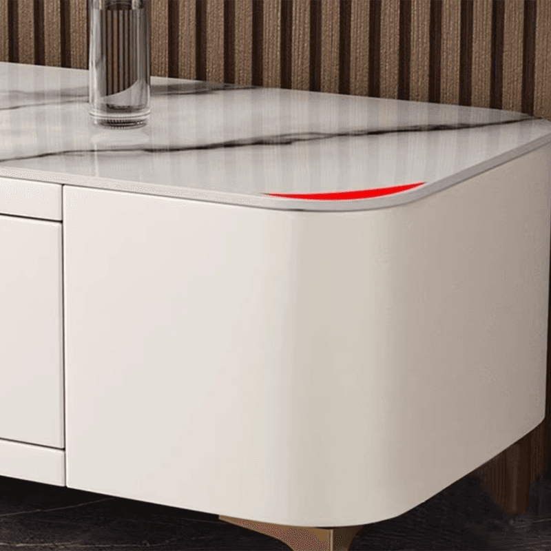 Luxurious Rectangular Glass TV Stand with Storage Drawers, 11.8"W x 15.4"H - image 11