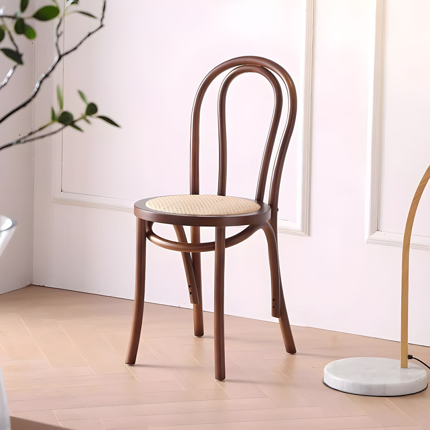 Modern Open Back Side Chair with Beech Wood Legs for Kitchen & Dining - Non-Upholstered - image 25