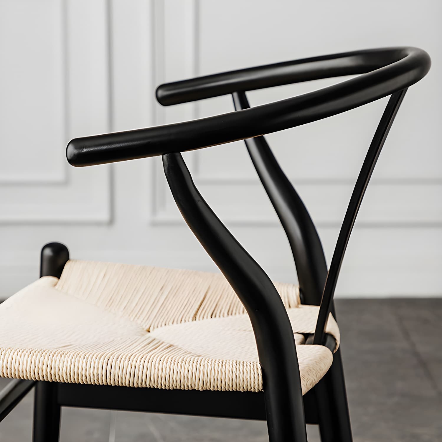 Scandinavian Wood Side Chair with Wishbone Back and Upholstered Seat for Kitchen & Dining - image 20