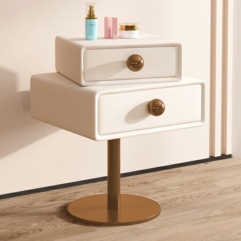 Modern Faux Leather Drawer Storage Nightstand in Narrow for Bedroom - image 8