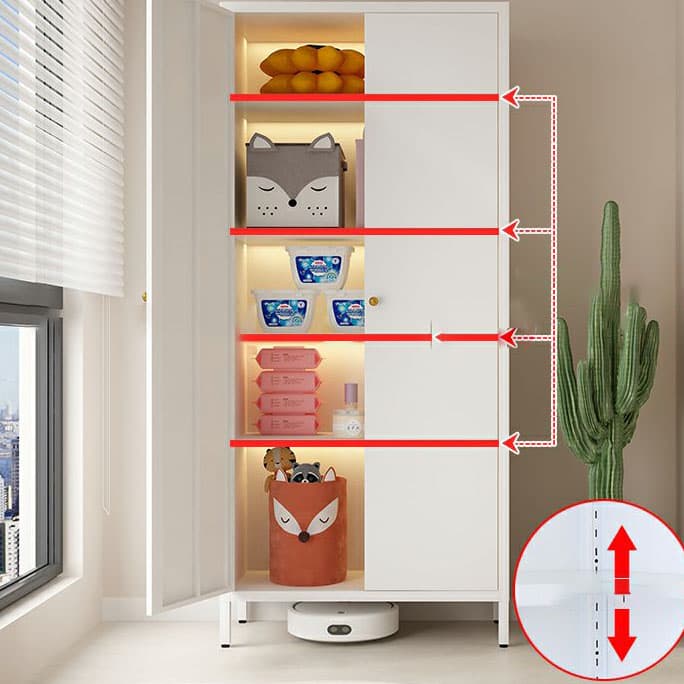 Modern Lacquered Finish Metal Accent Cabinet with 5 Cabinets and Adjustable Shelves - image 15