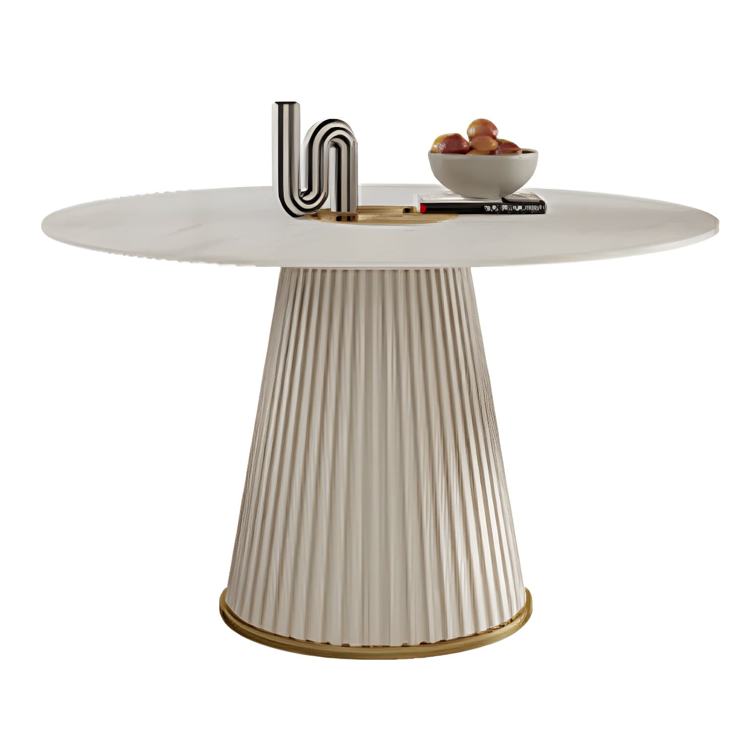 Modern Pedestal Table Steel Base Round Dining Table for Home Kitchen - image 7