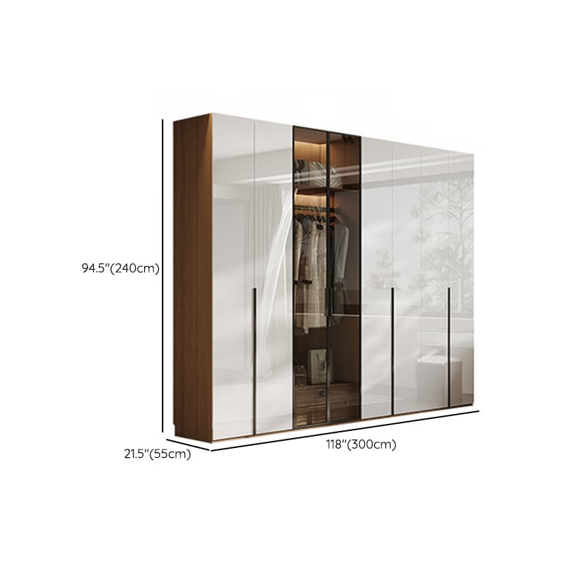 Casual White Lumber Wardrobe Closet with Soft Close Drawer, Door, Interior Shelves, and Clothing Rod - image 33