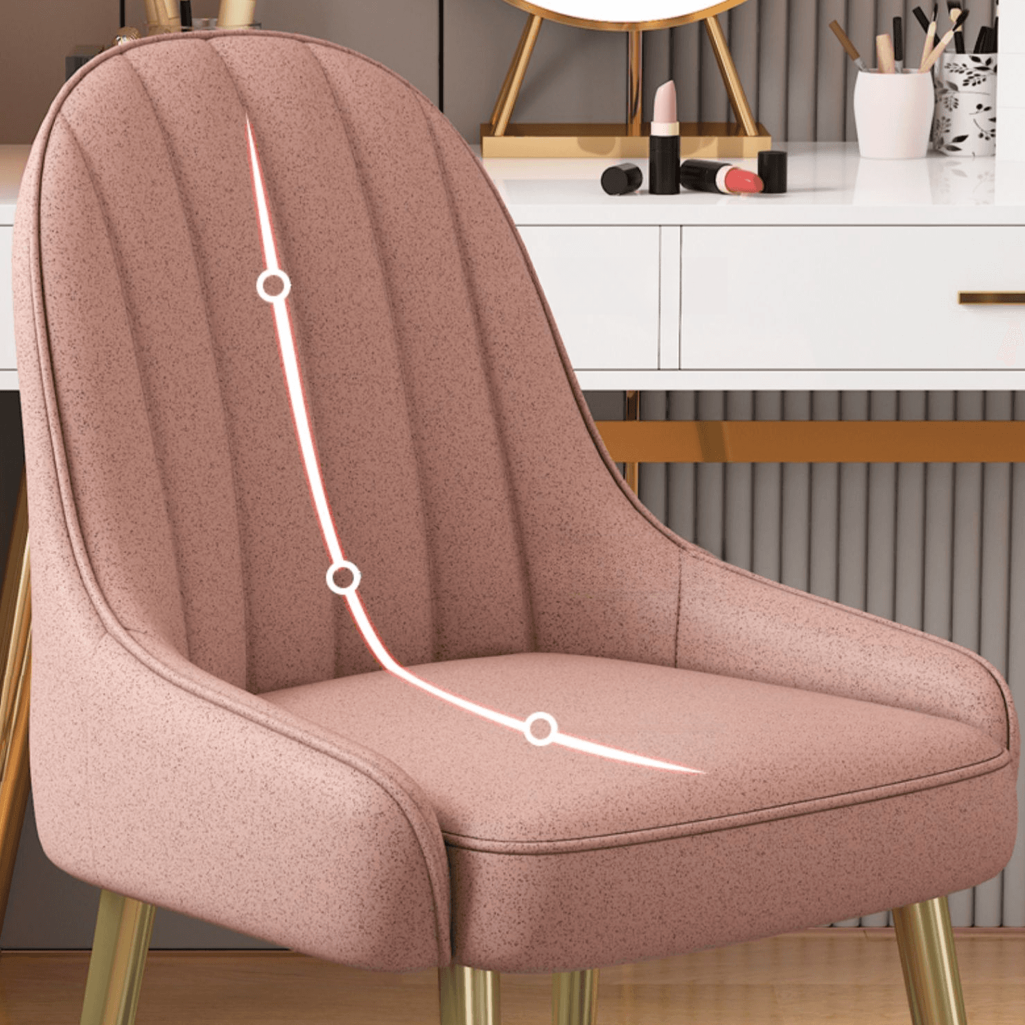Secure Gilded Framed Armless Chair with Foot Pads for Dinette - image 23