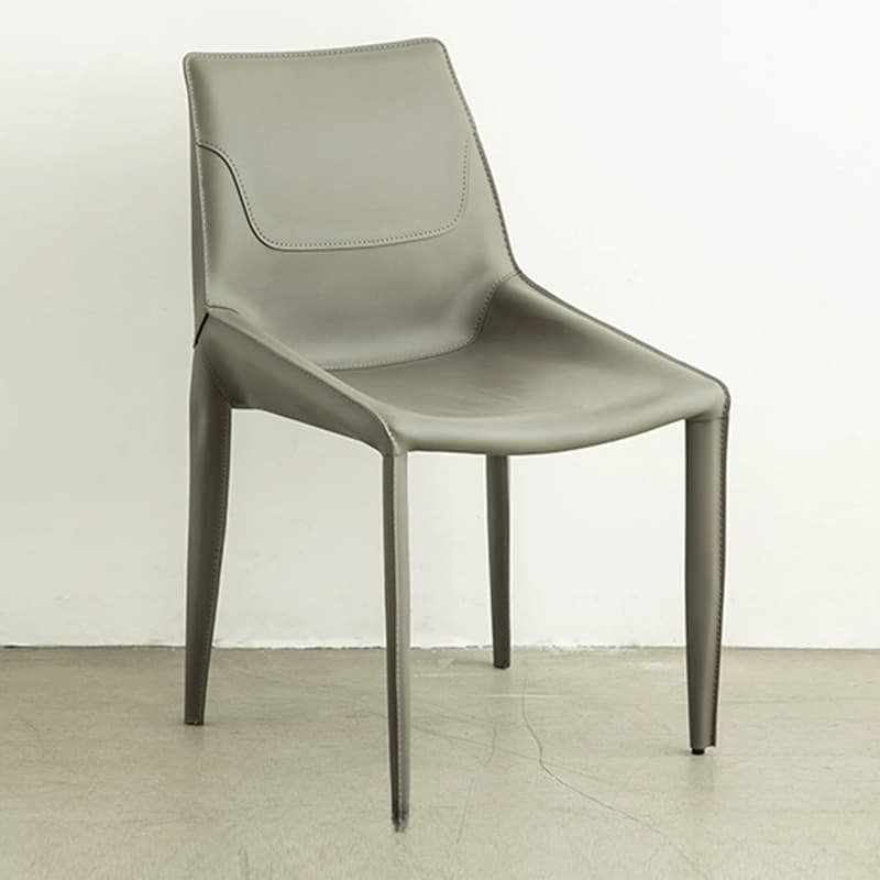 Modern Leather Armless Side Chair with Solid Back - Easy-Care, Warranty - image 3