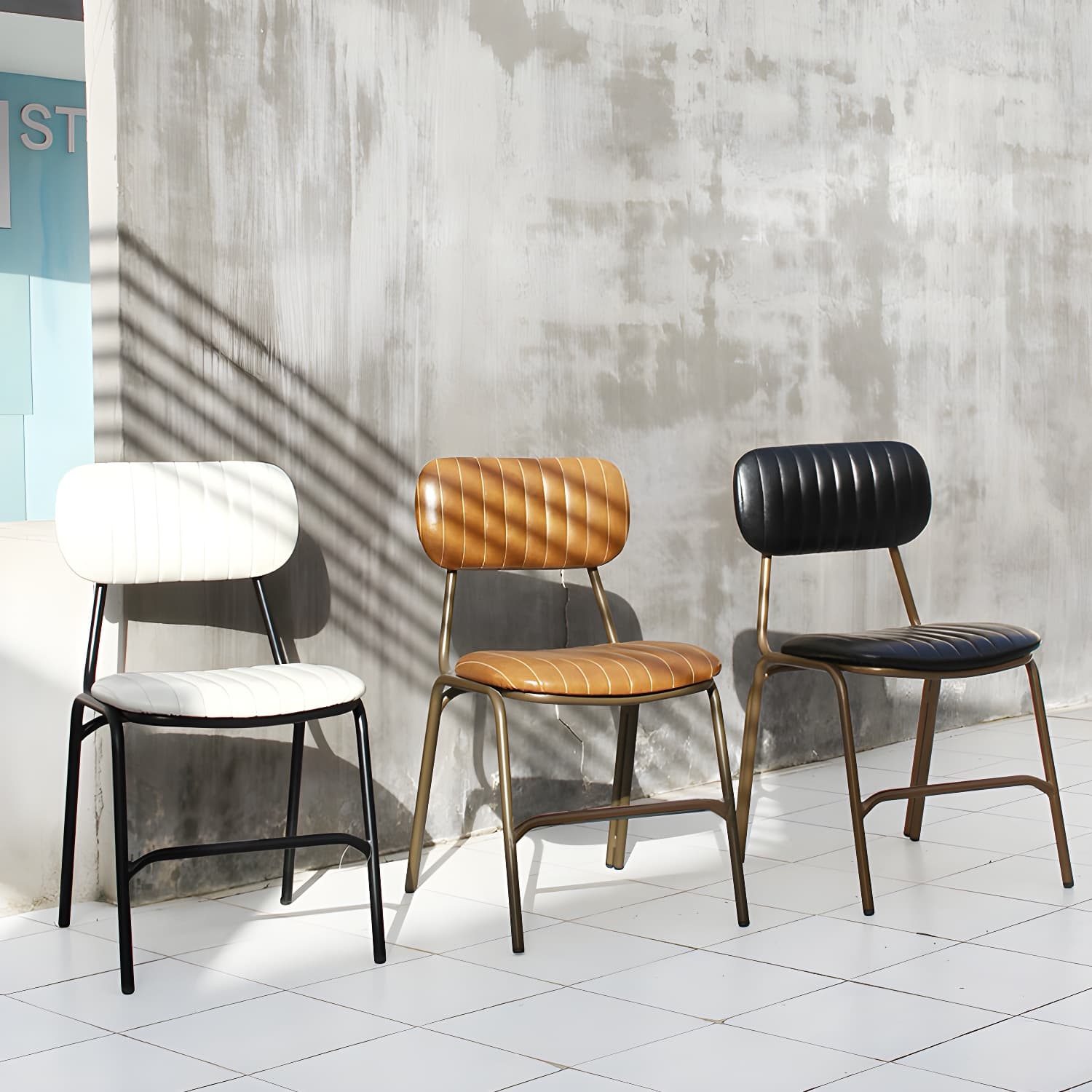 Industrial Metal Dining Room Chairs Open Back Dining Side Armless Dining Chairs (Set of 2) - image 14