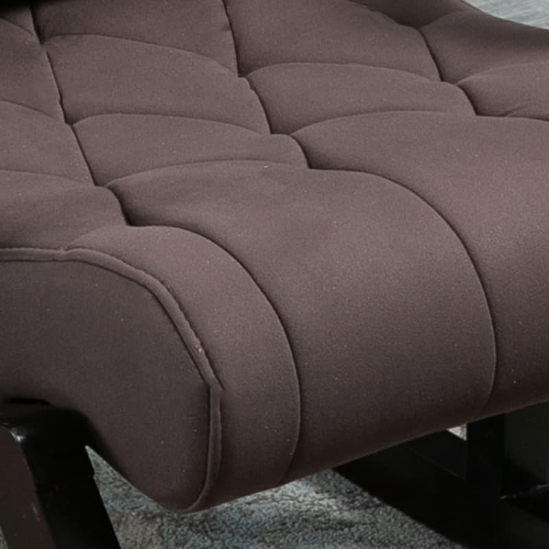 Traditional Wooden Rocking Chair with Tufted Upholstery and Track Arms - image 17
