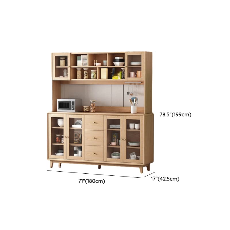 Unfinished Color Microwave Shelf Cabinet with Stemware Stand, Self-supporting in Culinary Space, Flooring Design, Kitchen Appliance Organizer, and Worktop Countertop - image 19