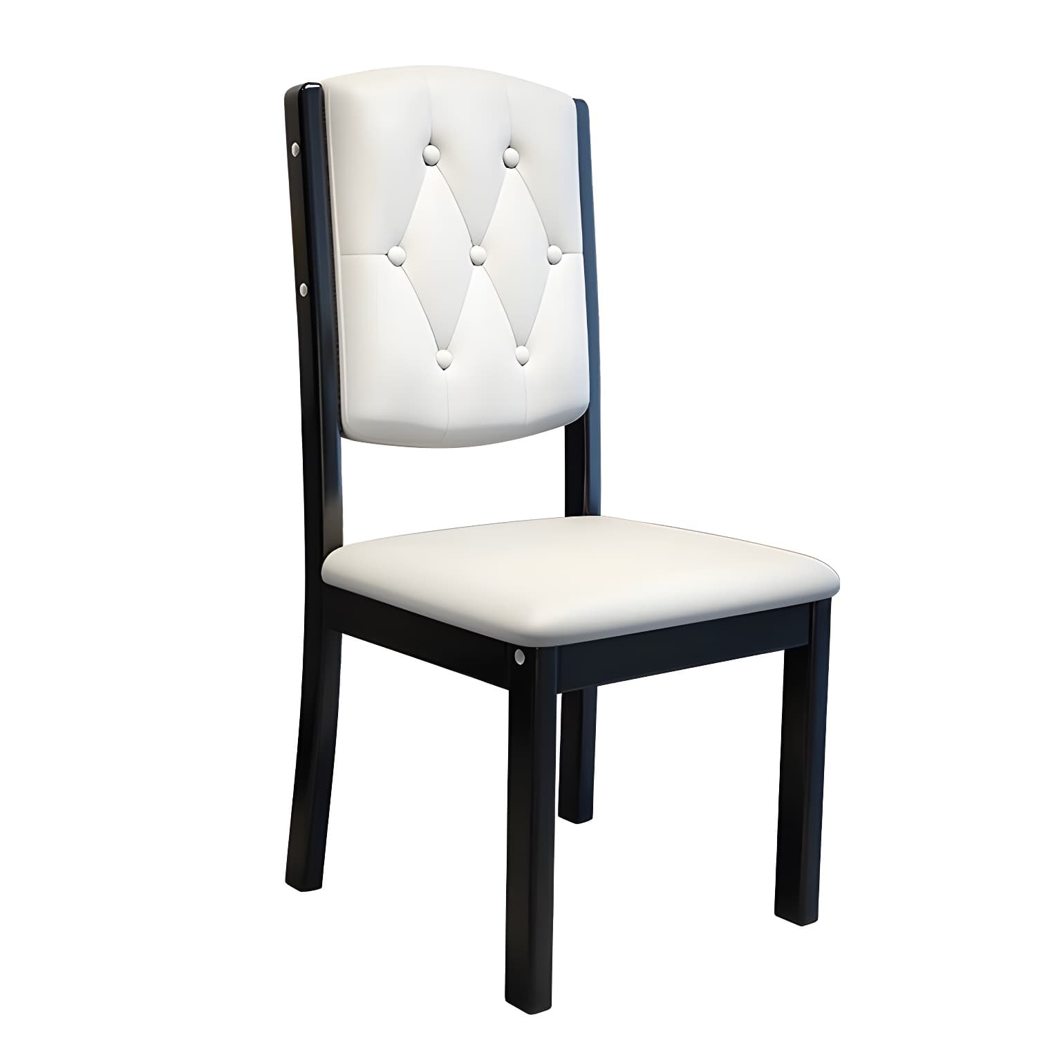 Matte Finish Leather Side Chair with Solid Wood Base for Home - image 13