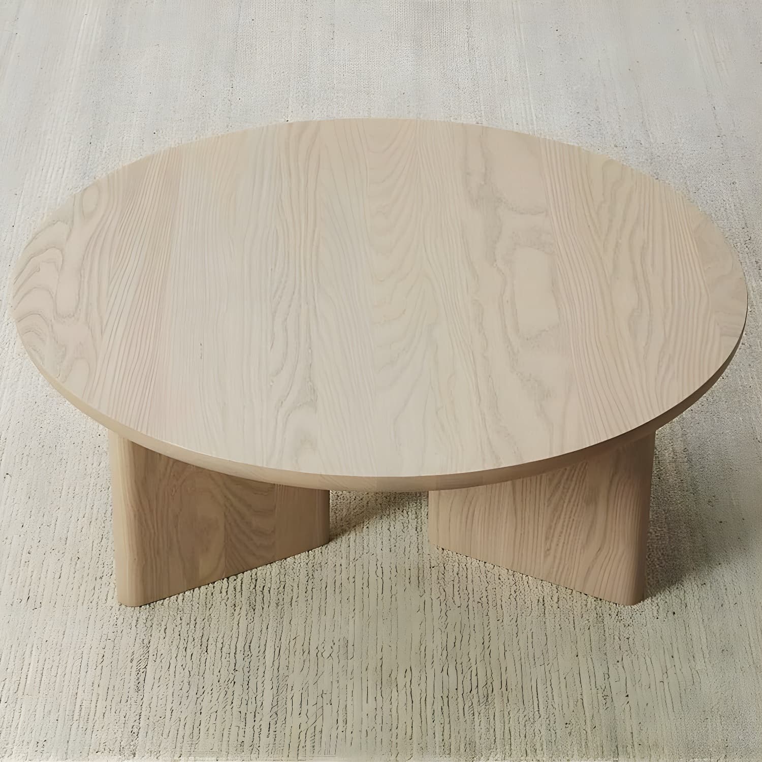 Contemporary Solid Wood Coffee Table Round Abstract Coffee Cocktail Table - image 7