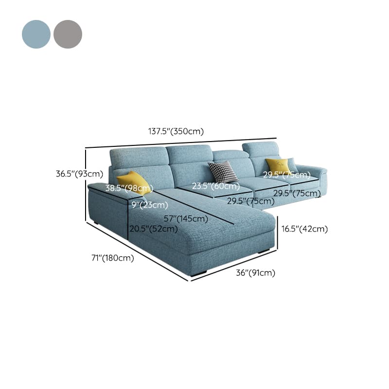 Modern Sectional Sofa and Chaise with Adjustable Pillows and Pillow Top Arm - image 19