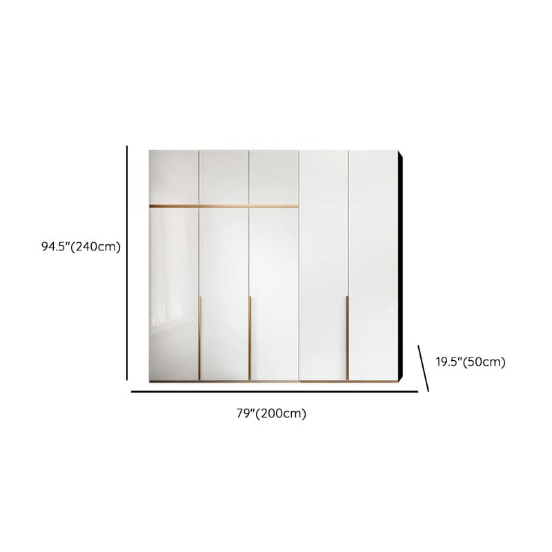 Multicolor/White/Natural Color Art Deco Composite Wood Cabinet Armoire with Hanging Rod, Interior Shelves, Soft Close Door and Soft Close Drawer - image 22