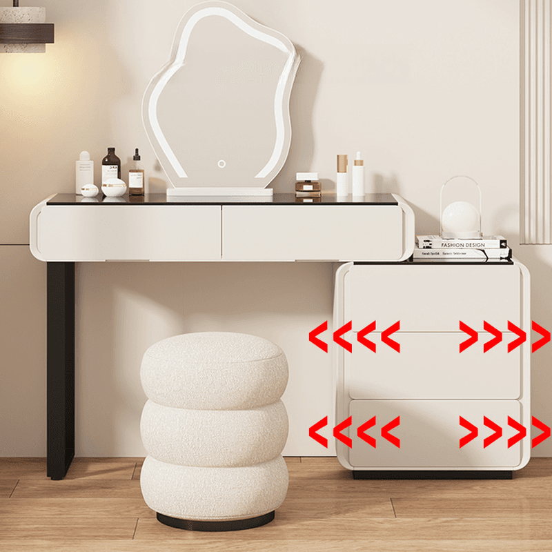 Large/Standard Vanity Set with Vitreous Table Top, White Seating, 8/5 Drawers, Mirror Lights, and Scalable Lighting - image 5