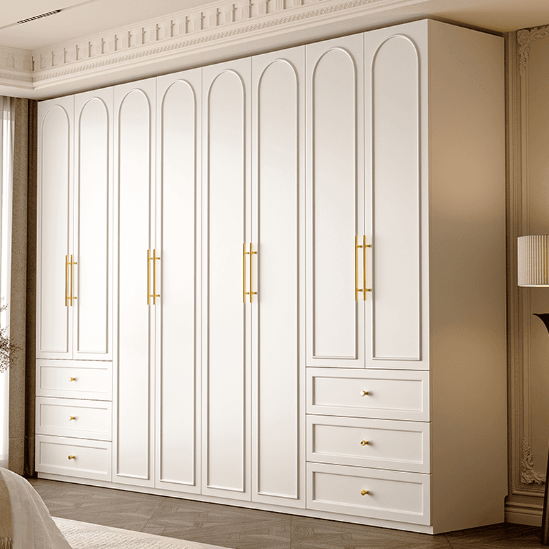 Chalk Modern Wooden Standalone Almirah with 3-Drawer/6-Drawer, Soft Close Door, and Interior Shelves